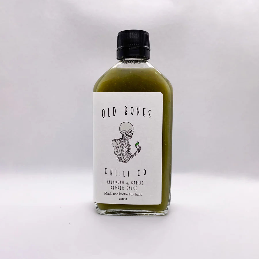Old Bones Chilli Co - Jalapeño & Garlic Pepper Sauce 200mL image 0