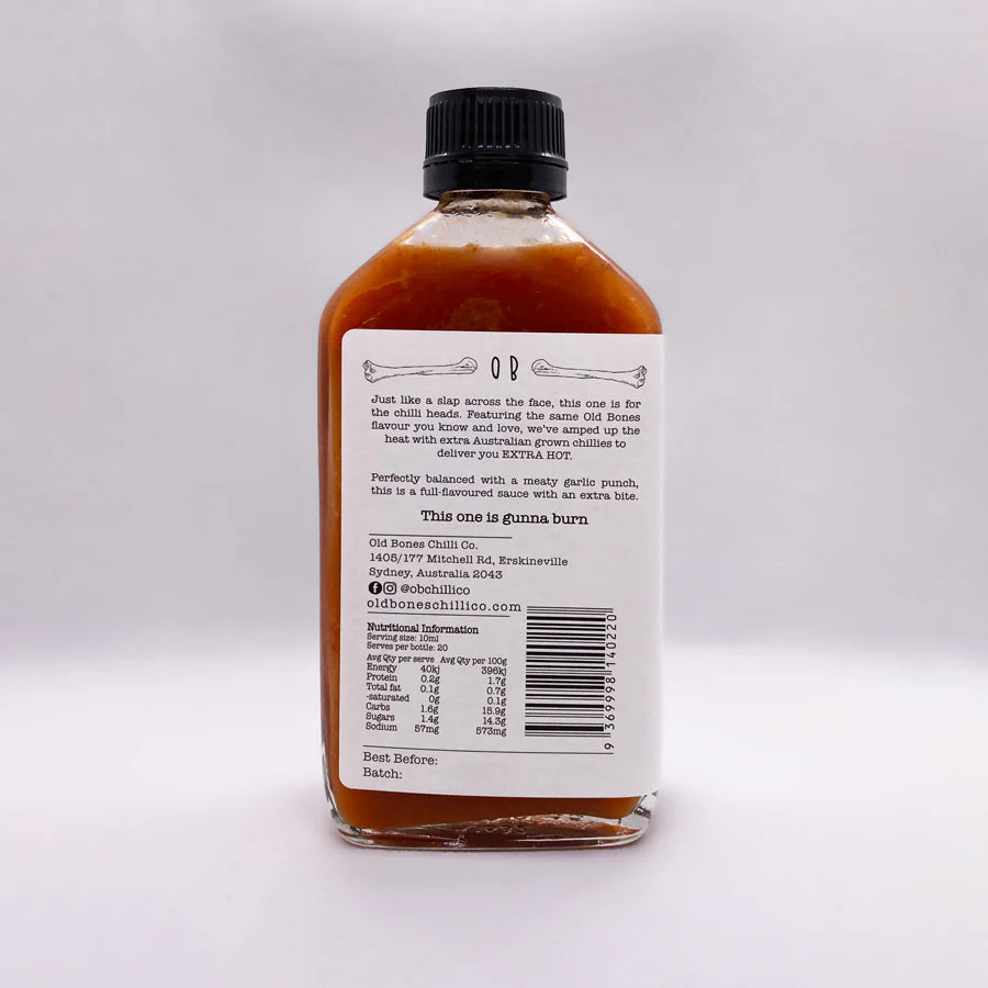 Old Bones Chilli Co - Smoked Garlic Chilli Sauce 200ml EXTRA HOT image 1