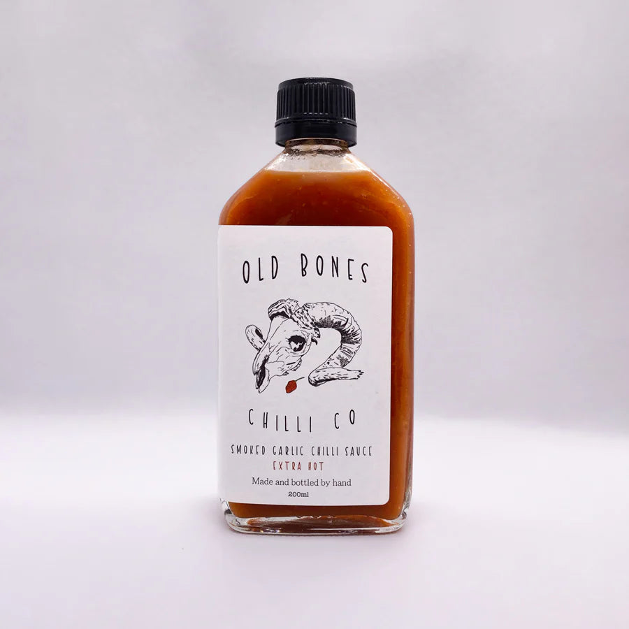 Old Bones Chilli Co - Smoked Garlic Chilli Sauce 200ml EXTRA HOT image 0
